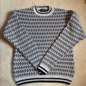Vintage 90s Club Room Cotton Crewneck Geometric Patterned Men’s Sweater size S